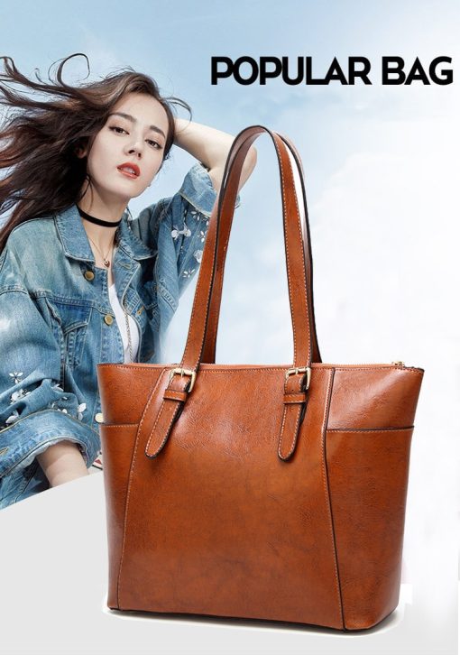 SK020 Genuine Leather Ladies Handbag - Image 10