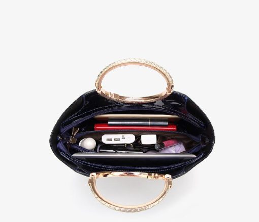 MCD Bright Lacquered Platinum Leather Bag - Image 7