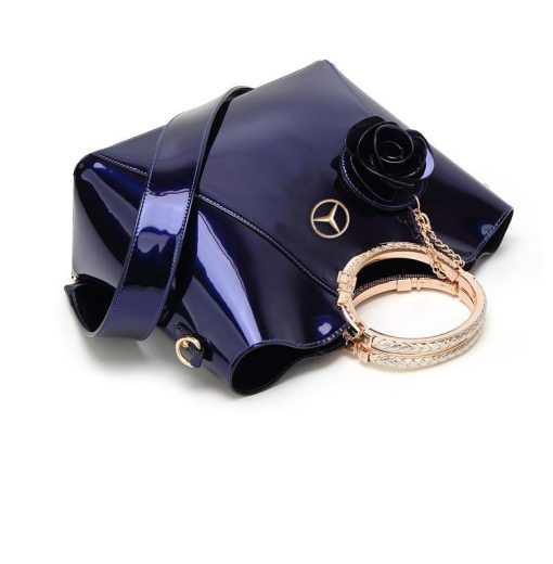 MCD Bright Lacquered Platinum Leather Bag - Image 6