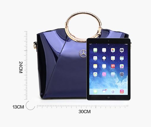 MCD Bright Lacquered Platinum Leather Bag - Image 11