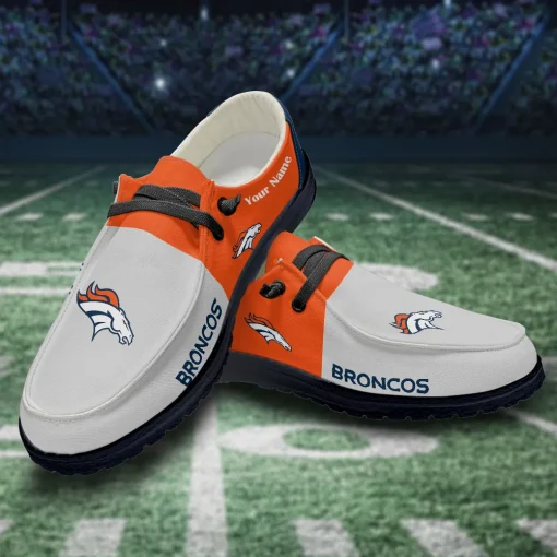 Denver Broncos Hey Dude Custom Name Shoes V10 - Image 3