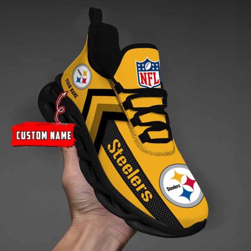 Pittsburgh Steelers Custom Name Max Soul Shoes V08 - Image 3