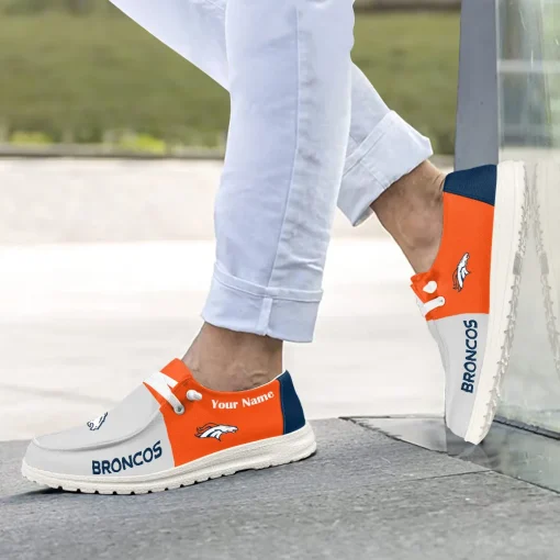 Denver Broncos Hey Dude Custom Name Shoes V10 - Image 4