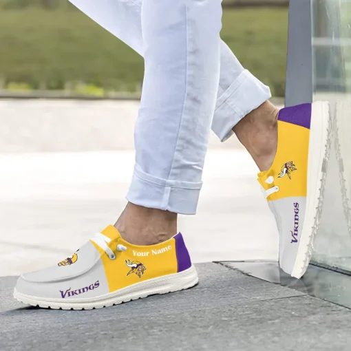 Minnesota Vikings Hey Dude Custom Name Shoes V10 - Image 4