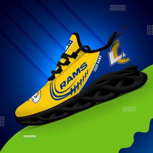 Los Angeles Rams Shoes Custom Max Soul Shoes V06 - Image 9