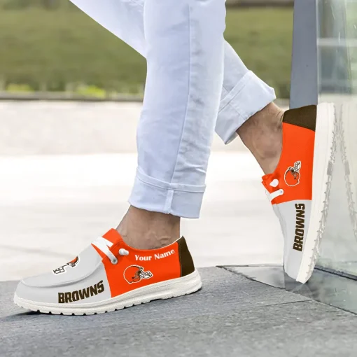 Cleveland Browns Hey Dude Custom Name Shoes V10 - Image 4