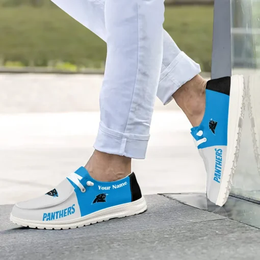 Carolina Panthers Hey Dude Custom Name Shoes V10 - Image 4