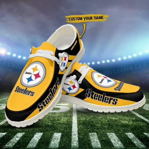 Pittsburgh Steelers Hey Dude Custom Name Shoes V20 - Image 3