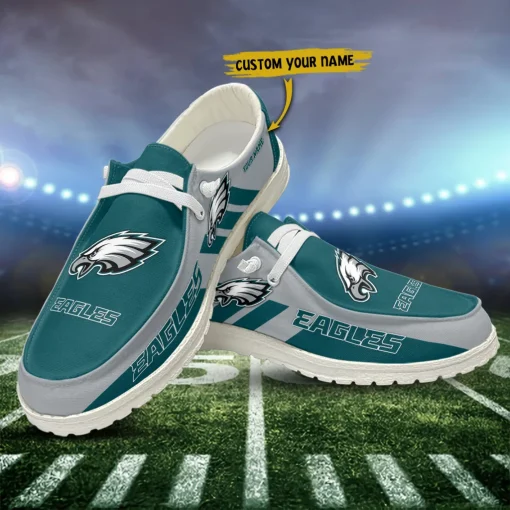 Philadelphia Eagles Hey Dude Custom Name Shoes V15 - Image 3