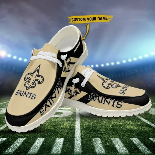 New Orleans Saints Hey Dude Custom Name Shoes V15 - Image 3