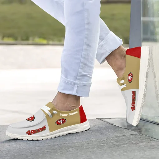 San Francisco 49ers Hey Dude Custom Name Shoes V10 - Image 5