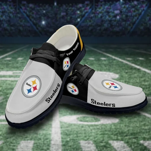 Pittsburgh Steelers Hey Dude Custom Name Shoes V15 - Image 3