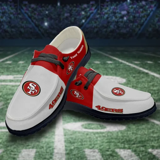 San Francisco 49ers  Hey Dude Custom Name Shoes V15 - Image 3