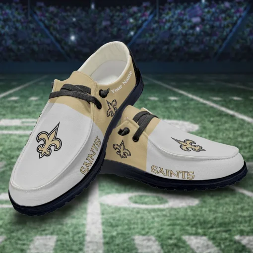 New Orleans Saints Hey Dude Custom Name Shoes V10 - Image 3