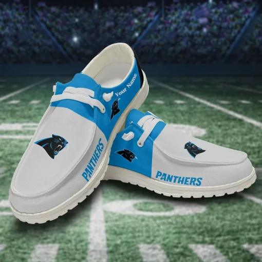 Carolina Panthers Hey Dude Custom Name Shoes V10 - Image 3