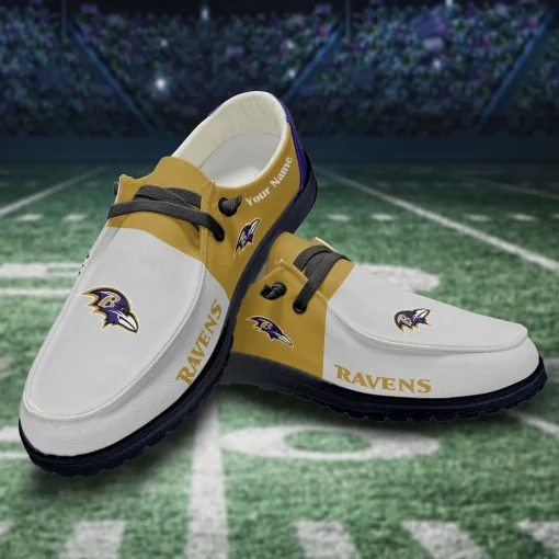 Baltimore Ravens Hey Dude Custom Name Shoes V10 - Image 3