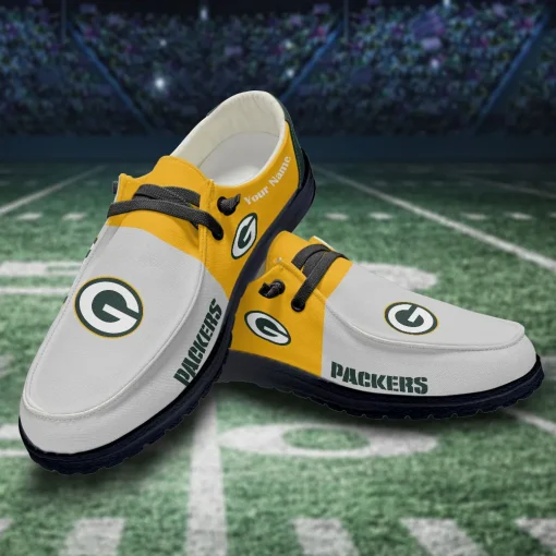 Green Bay Packers Hey Dude Custom Name Shoes V10 - Image 3