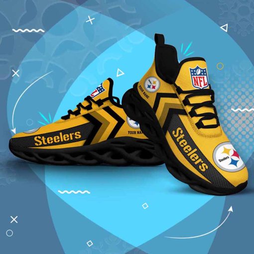 Pittsburgh Steelers Custom Name Max Soul Shoes V08 - Image 5
