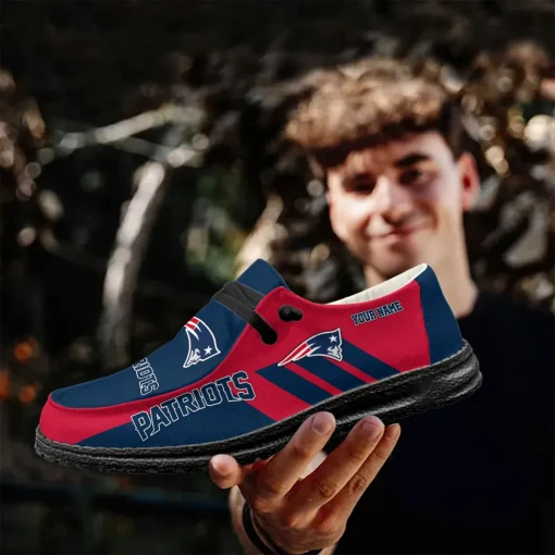 New England Patriots Hey Dude Custom Name Shoes V15 - Image 7