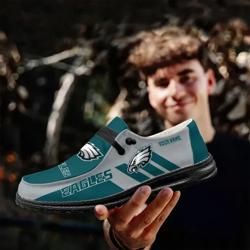 Philadelphia Eagles Hey Dude Custom Name Shoes V15 - Image 4