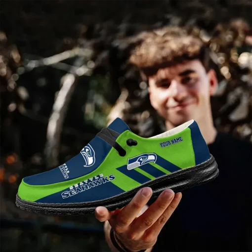 Seattle Seahawks Hey Dude Custom Name Shoes V15 - Image 6