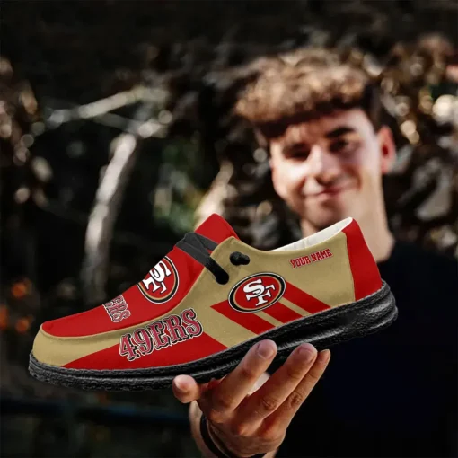 San Francisco 49ers Hey Dude Custom Name Shoes V20 - Image 4