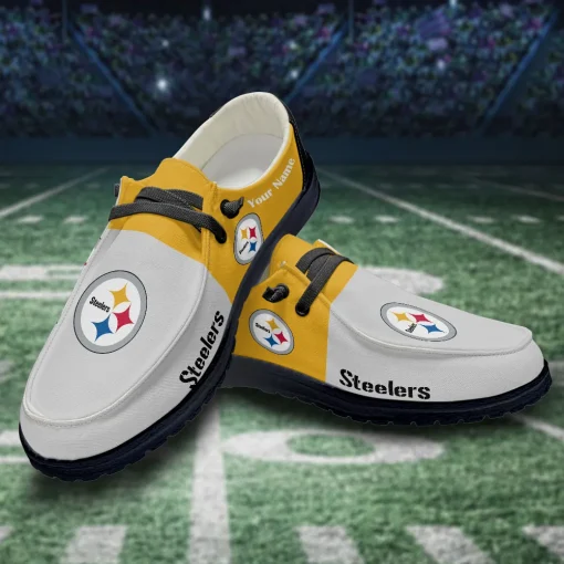 Pittsburgh Steelers Hey Dude Custom Name Shoes V10 - Image 3