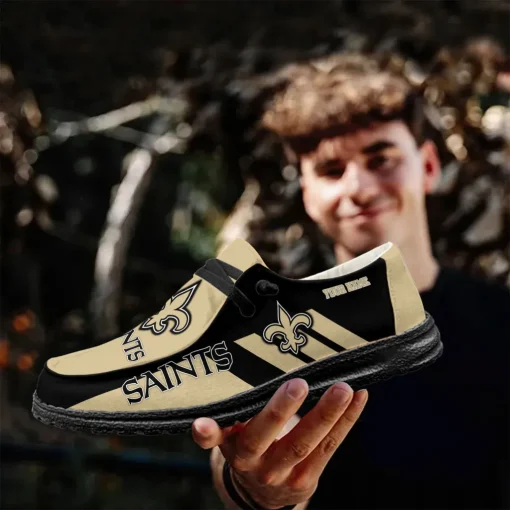 New Orleans Saints Hey Dude Custom Name Shoes V15 - Image 7