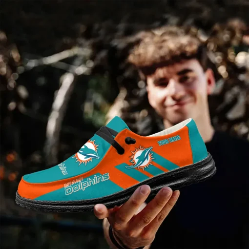 Miami Dolphins Hey Dude Custom Name Shoes V15 - Image 7
