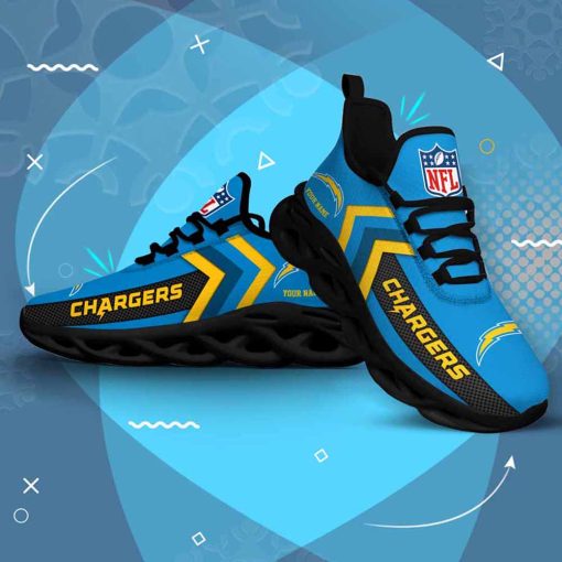 Los Angeles Chargers Custom Name Max Soul Shoes V08 - Image 5