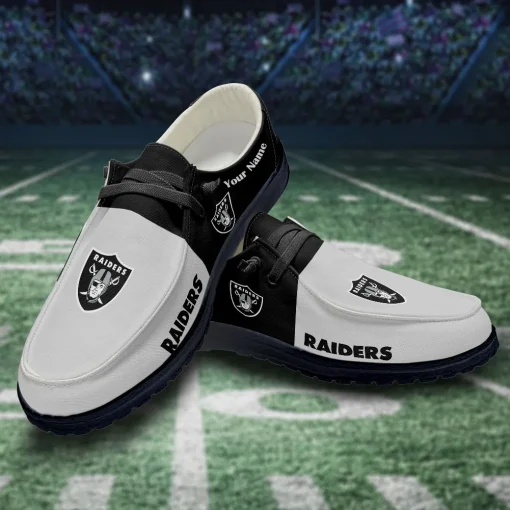 Las Vegas Raiders Hey Dude Custom Name Shoes V10 - Image 3
