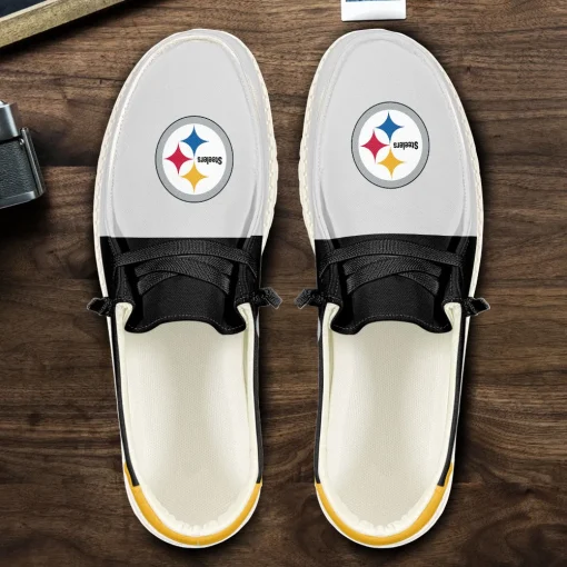 Pittsburgh Steelers Hey Dude Custom Name Shoes V15 - Image 4