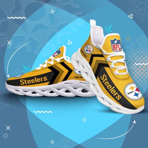 Pittsburgh Steelers Custom Name Max Soul Shoes V08 - Image 4
