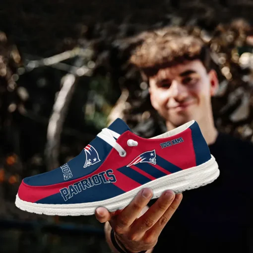 New England Patriots Hey Dude Custom Name Shoes V15 - Image 6