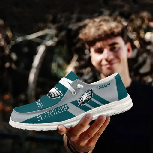 Philadelphia Eagles Hey Dude Custom Name Shoes V15 - Image 5
