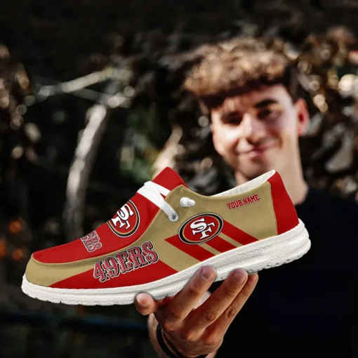 San Francisco 49ers Hey Dude Custom Name Shoes V20 - Image 5