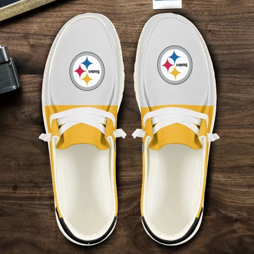 Pittsburgh Steelers Hey Dude Custom Name Shoes V10 - Image 5