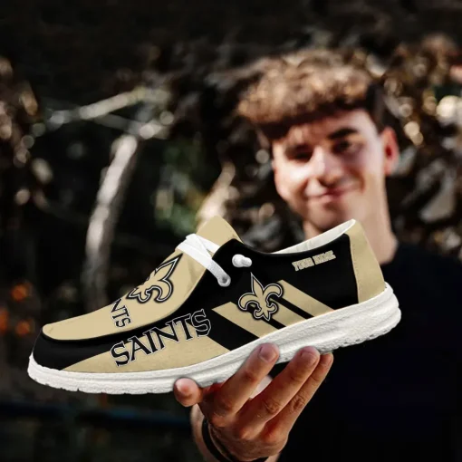 New Orleans Saints Hey Dude Custom Name Shoes V15 - Image 6
