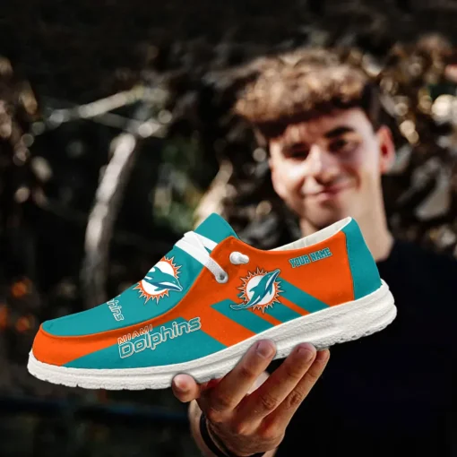 Miami Dolphins Hey Dude Custom Name Shoes V15 - Image 6