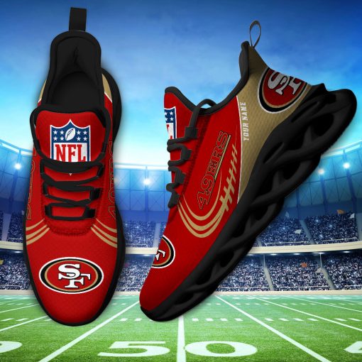 San Francisco 49ers Shoes Max Soul Custom Name V22 - Image 7