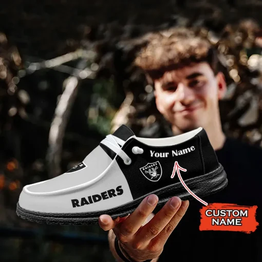 Las Vegas Raiders Hey Dude Custom Name Shoes V10 - Image 7