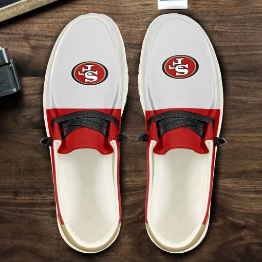 San Francisco 49ers  Hey Dude Custom Name Shoes V15 - Image 5