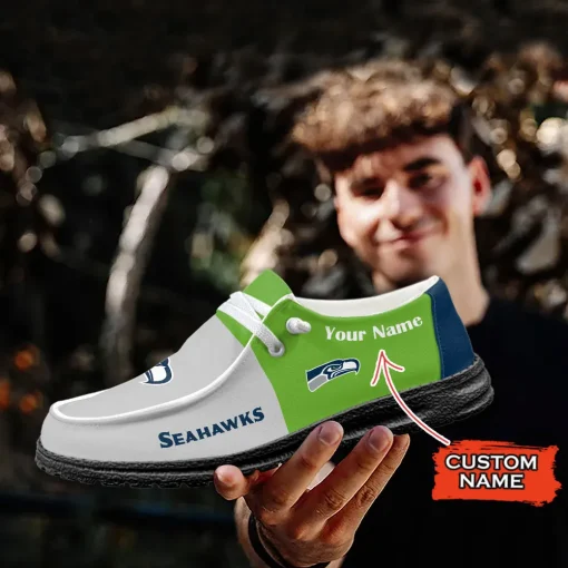 Seattle Seahawks Hey Dude Custom Name Shoes V10 - Image 6