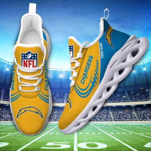 Los Angeles Chargers Shoes Custom Max Soul Shoes V06 - Image 6