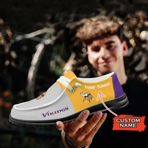 Minnesota Vikings Hey Dude Custom Name Shoes V10 - Image 7