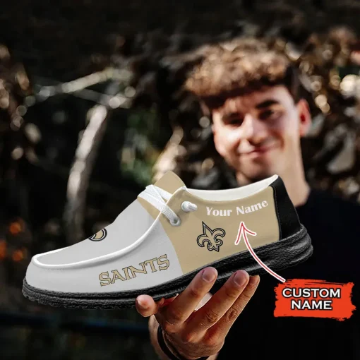 New Orleans Saints Hey Dude Custom Name Shoes V10 - Image 7