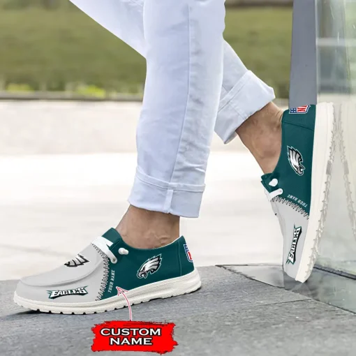 Philadelphia Eagles Hey Dude Custom Name Shoes V10 - Image 5