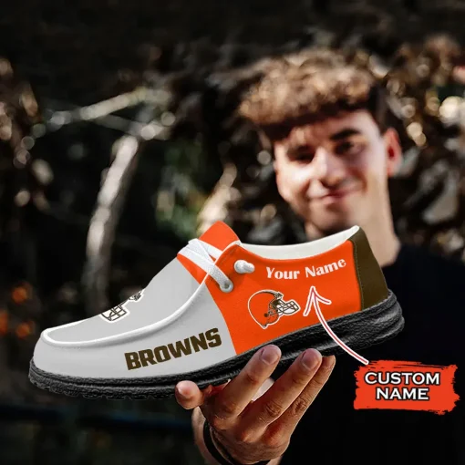 Cleveland Browns Hey Dude Custom Name Shoes V10 - Image 7