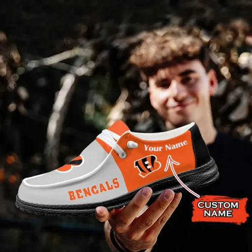 Cincinnati Bengals H-Dude Custom Name Shoes V10 - Image 6