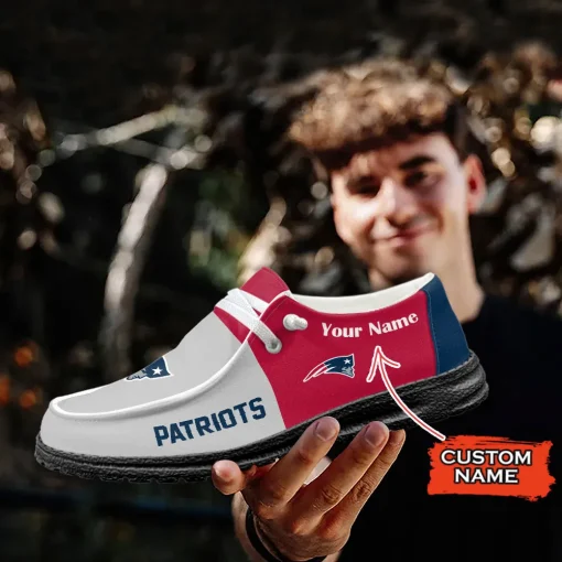 New England Patriots Hey Dude Custom Name Shoes V10 - Image 7